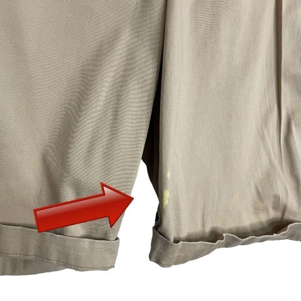 St. John's Bay Chino Shorts Womens 14 Khaki Brown Pockets Preppy Casual Academia
